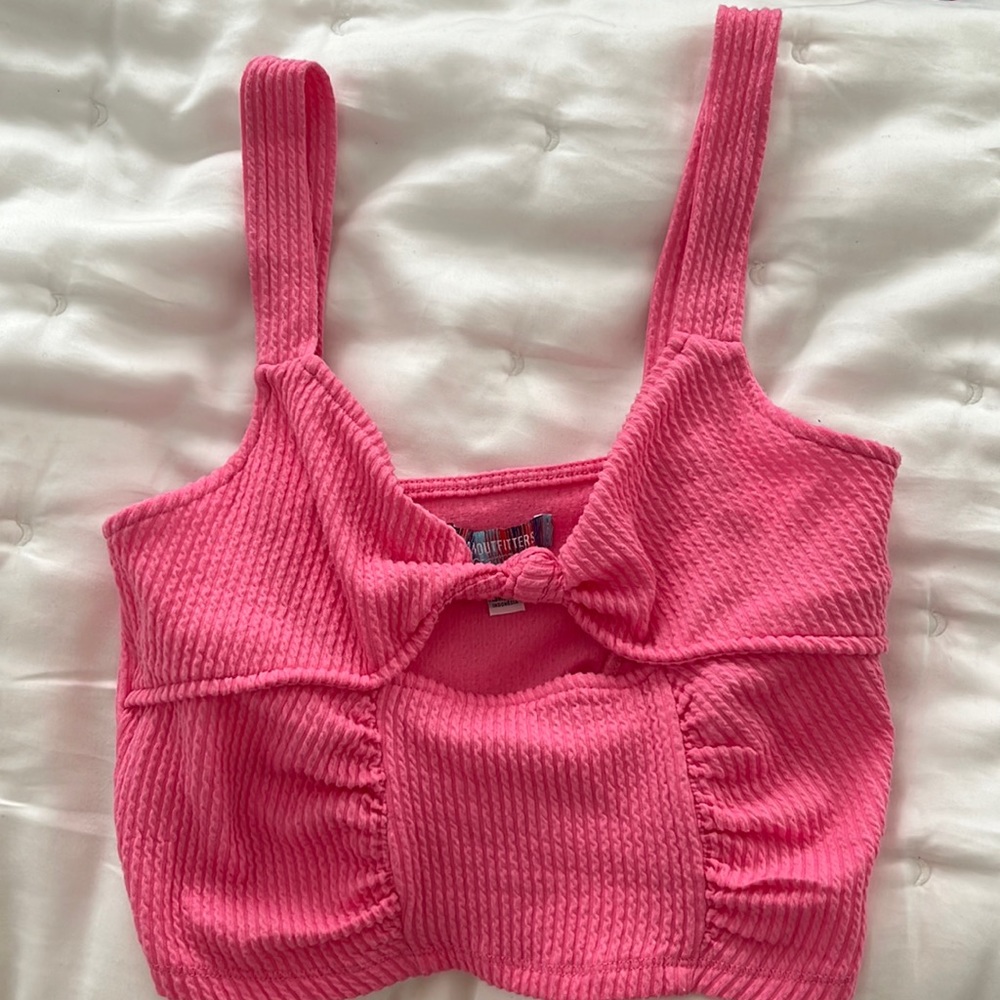Pink Urban Outfitters Front Tie Top